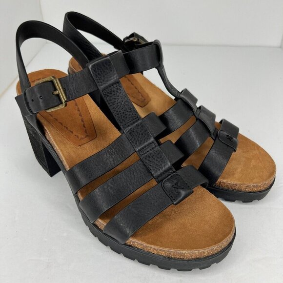 Zodiac Womens Leena Black Slip On Strappy Buckle Size 8 Block Heel Sandals - Picture 2 of 9